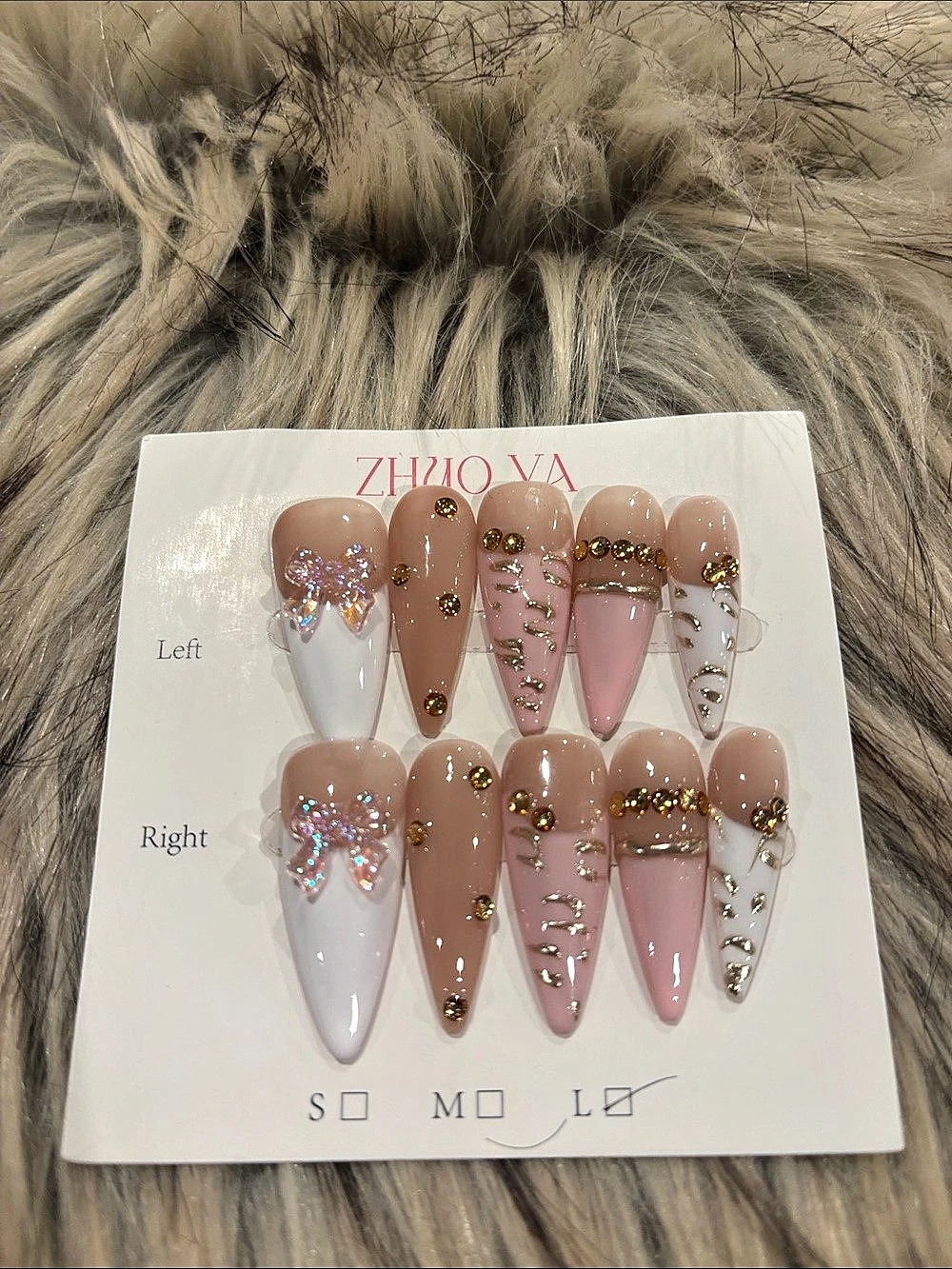 ZUZIO VA Press-On Nails Pink & White NWT